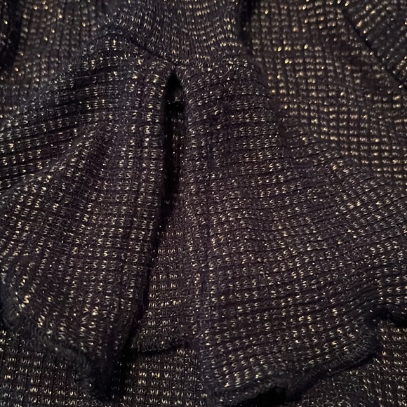 Free People Intimately V Neck knit front bow tie flutter cuffs slits size XS - Picture 8 of 9